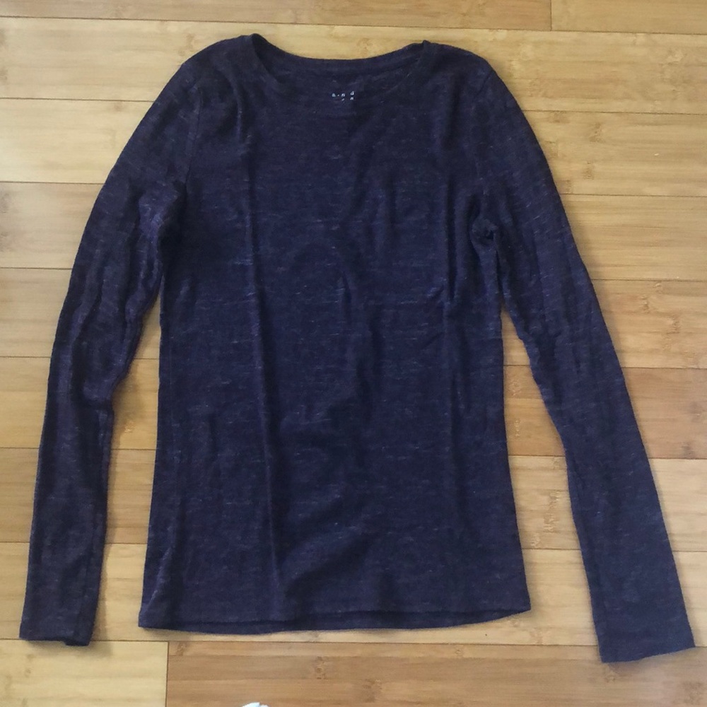 Super soft eggplant color long sleeve T